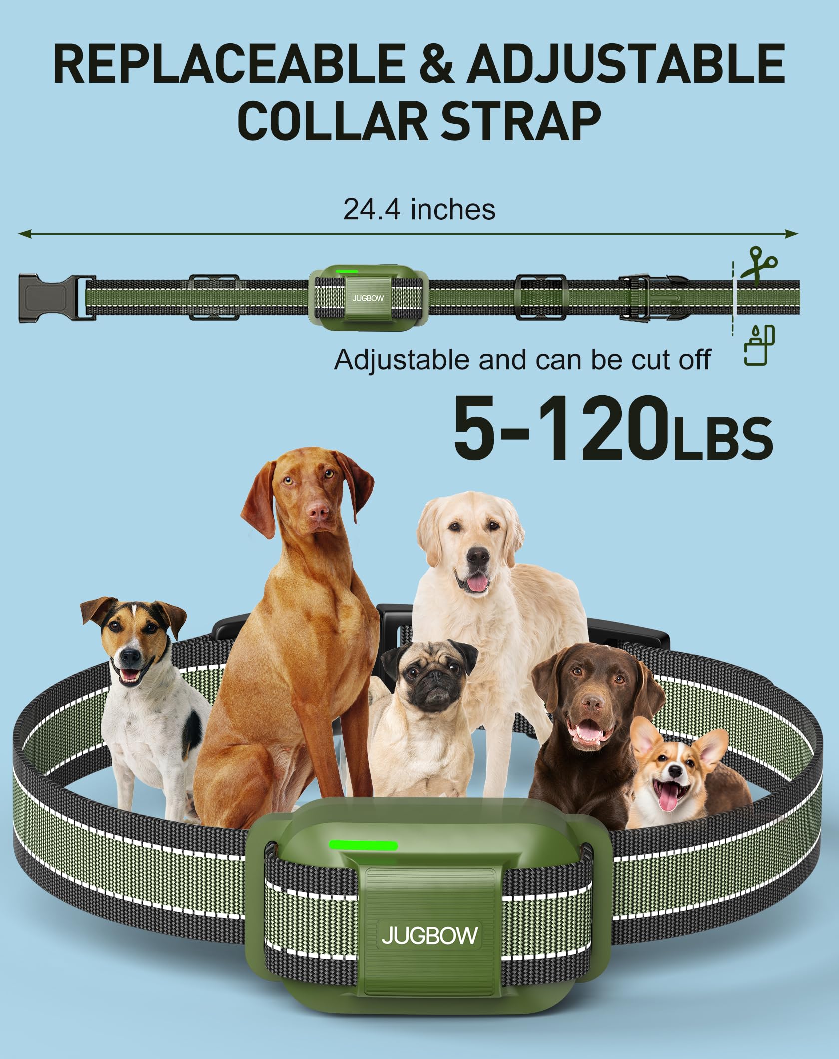 Jugbow dog shock collar battery life with quick charging supports extended sessions.