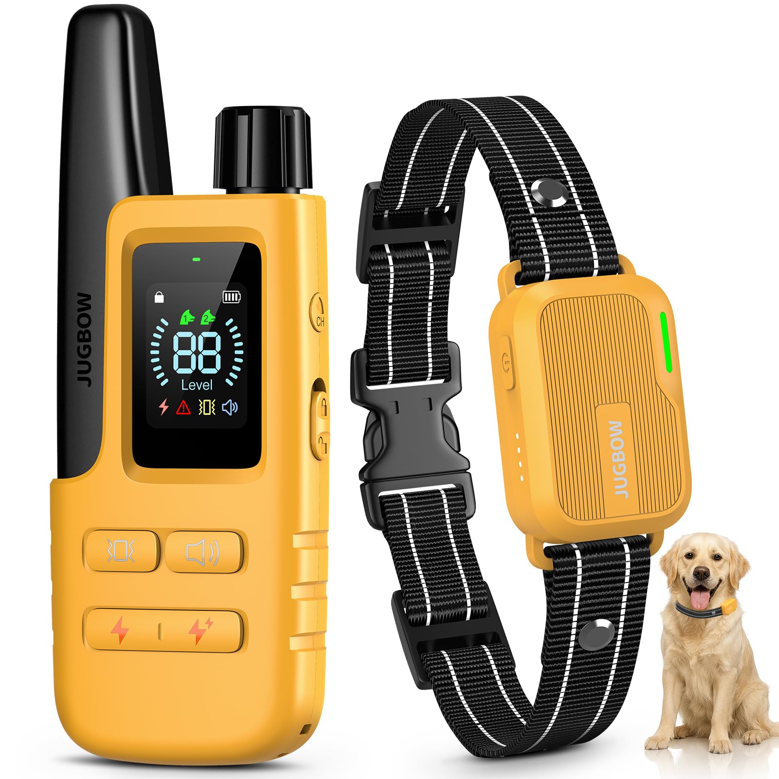 Jugbow dog training collar remote control used for recall training outdoors