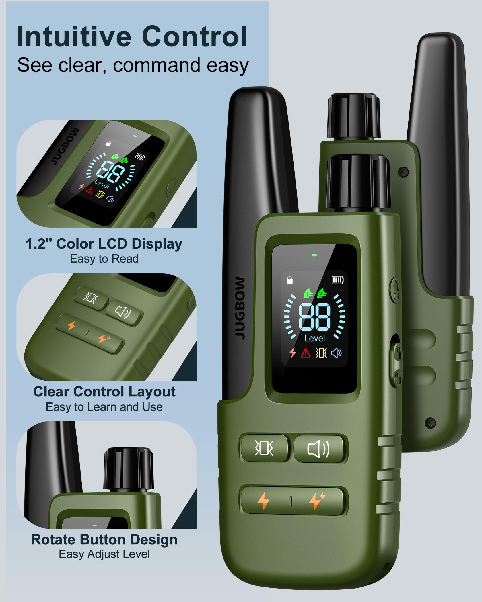 Jugbow remote features Safe-Lock to prevent accidental presses during travel