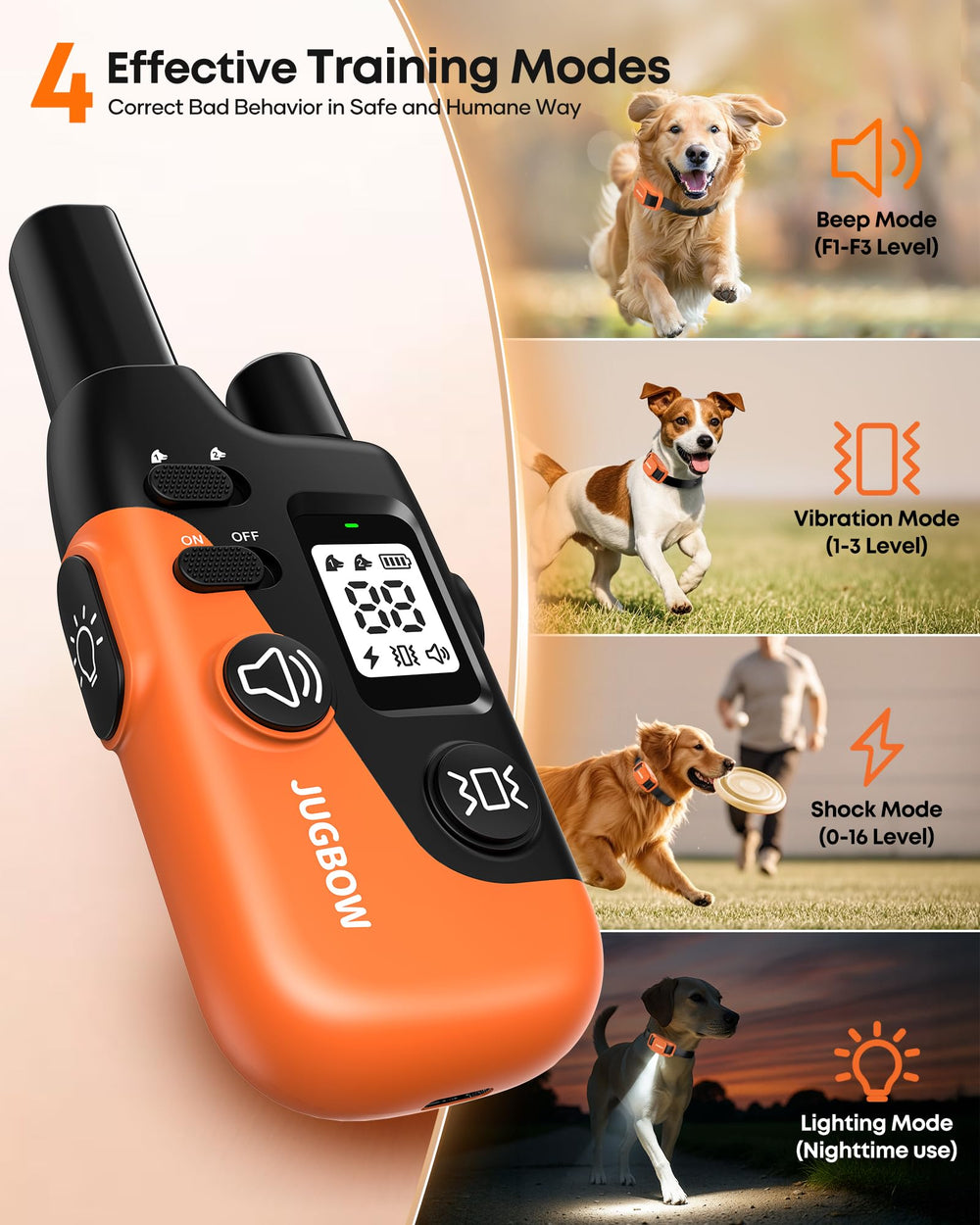Jugbow Shock Collar IPX8 waterproof design for rain and mud training