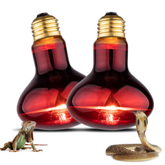 Jugbuy 100W infrared heat lamp bulb front view shows compact red basking light.