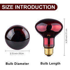 Jugbuy 2-pack heat lamp bulb pack shot highlights value and steady infrared warmth for enclosures.