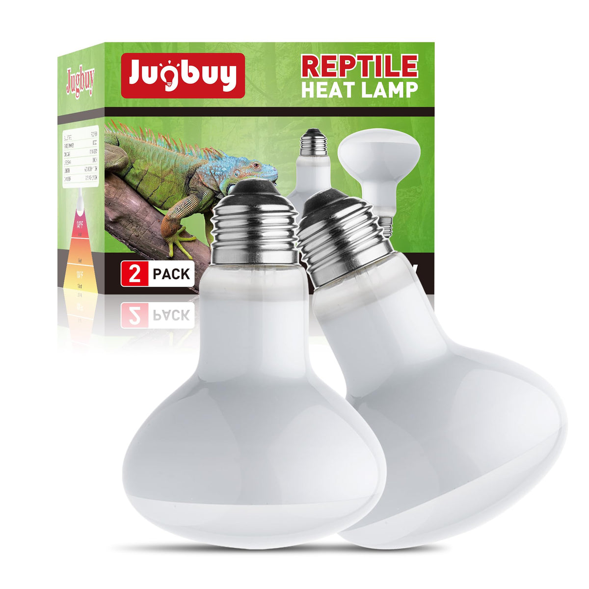 Jugbuy reptile heat bulb 100W in terrarium for natural basking warmth.