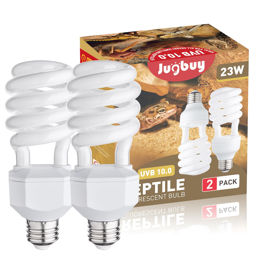 Jugbuy UVB10 desert reptile bulbs pack provides daylight-like exposure for terrariums.