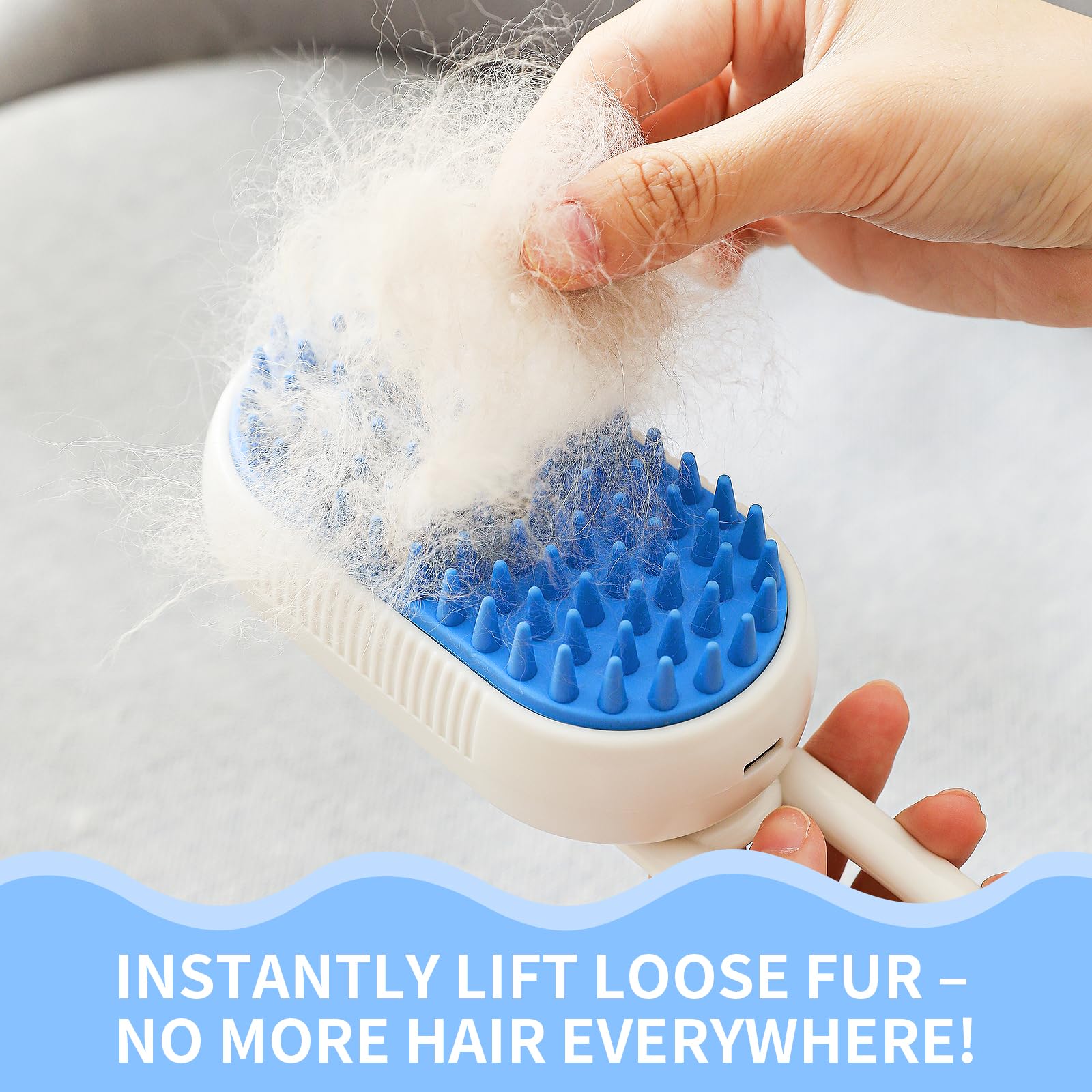 JUGIRUN Cat Steam Brush waterless shampoo included for deodorizing care.