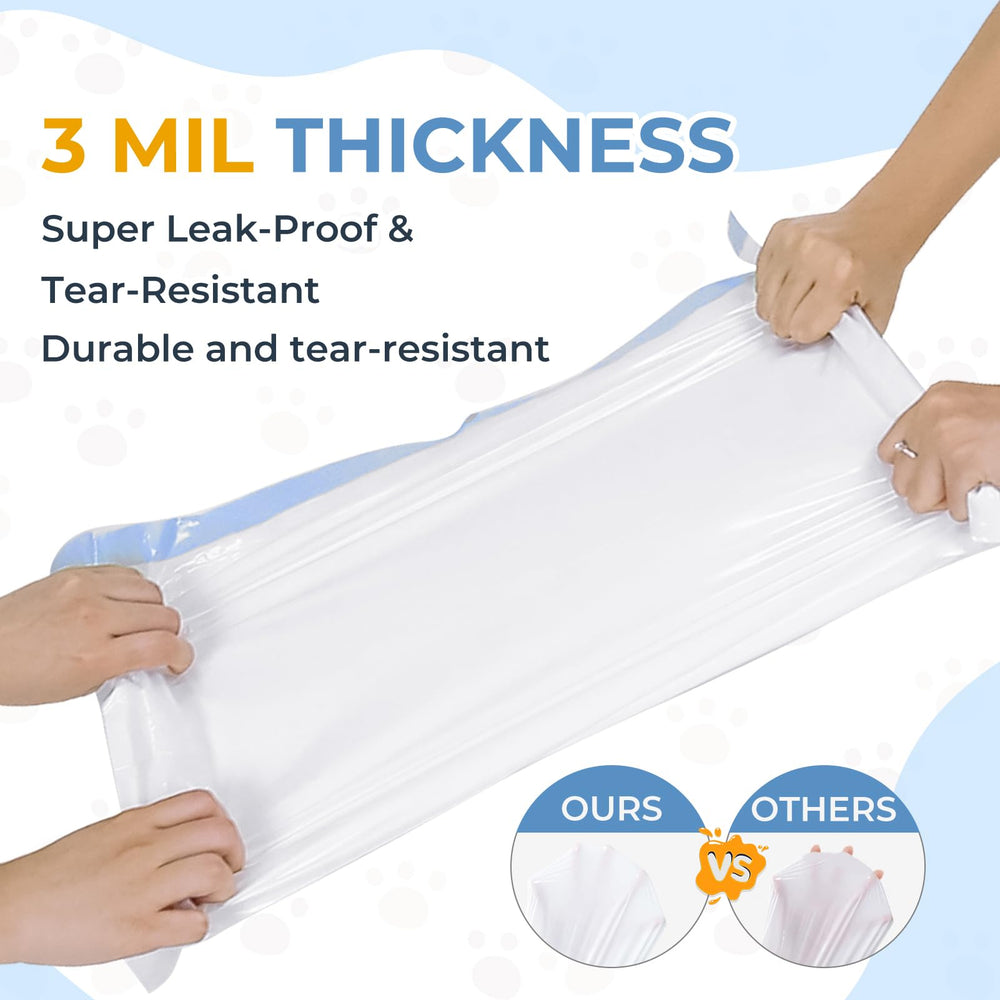 JUKAMO 3 mil heavy-duty bags provide sturdy leak-proof performance.