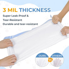 JUKAMO 3 mil heavy-duty bags provide sturdy leak-proof performance.