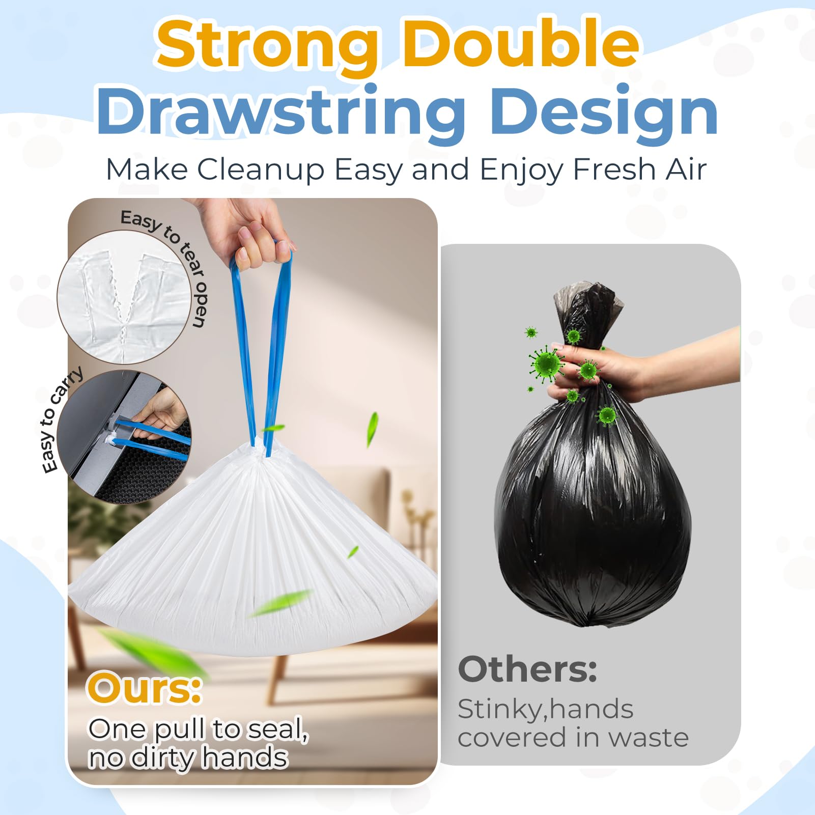 JUKAMO bags highlight double-drawstring closure for clean handling.