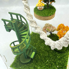 Julang spinning stairs closeup reveals delicate detailing and inviting textures for exploration