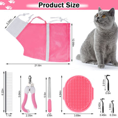 JULMELON cat washing bag gray keeps cat contained during bath