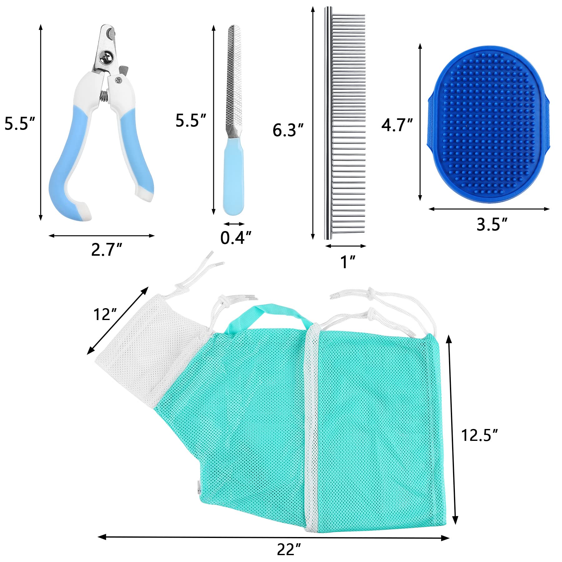JULMELON cat washing bag grooming brush for gentler fur removal during baths