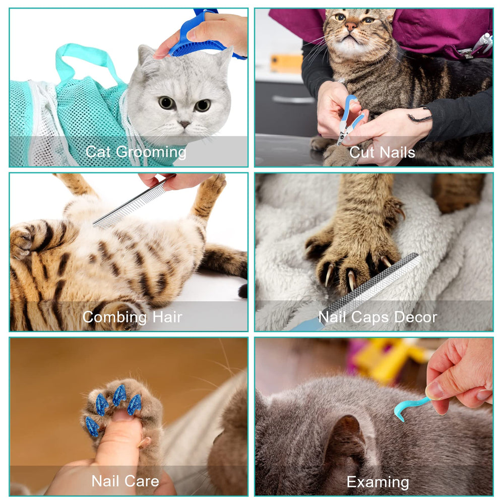JULMELON cat washing bag nail-file supports quick shaping after grooming