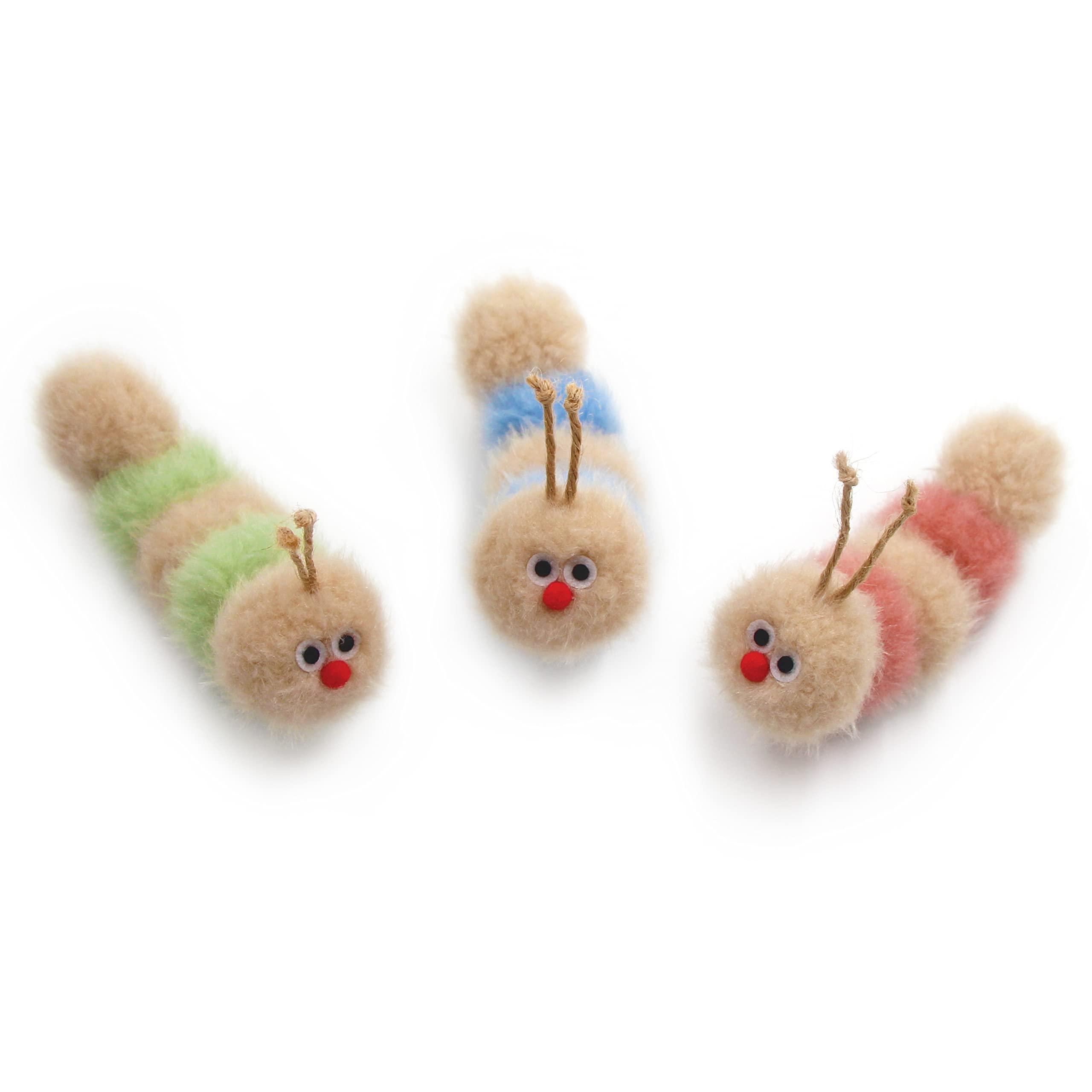 Jumpaws caterpillar-shaped toy promotes chasing, batting, and interactive bonding.