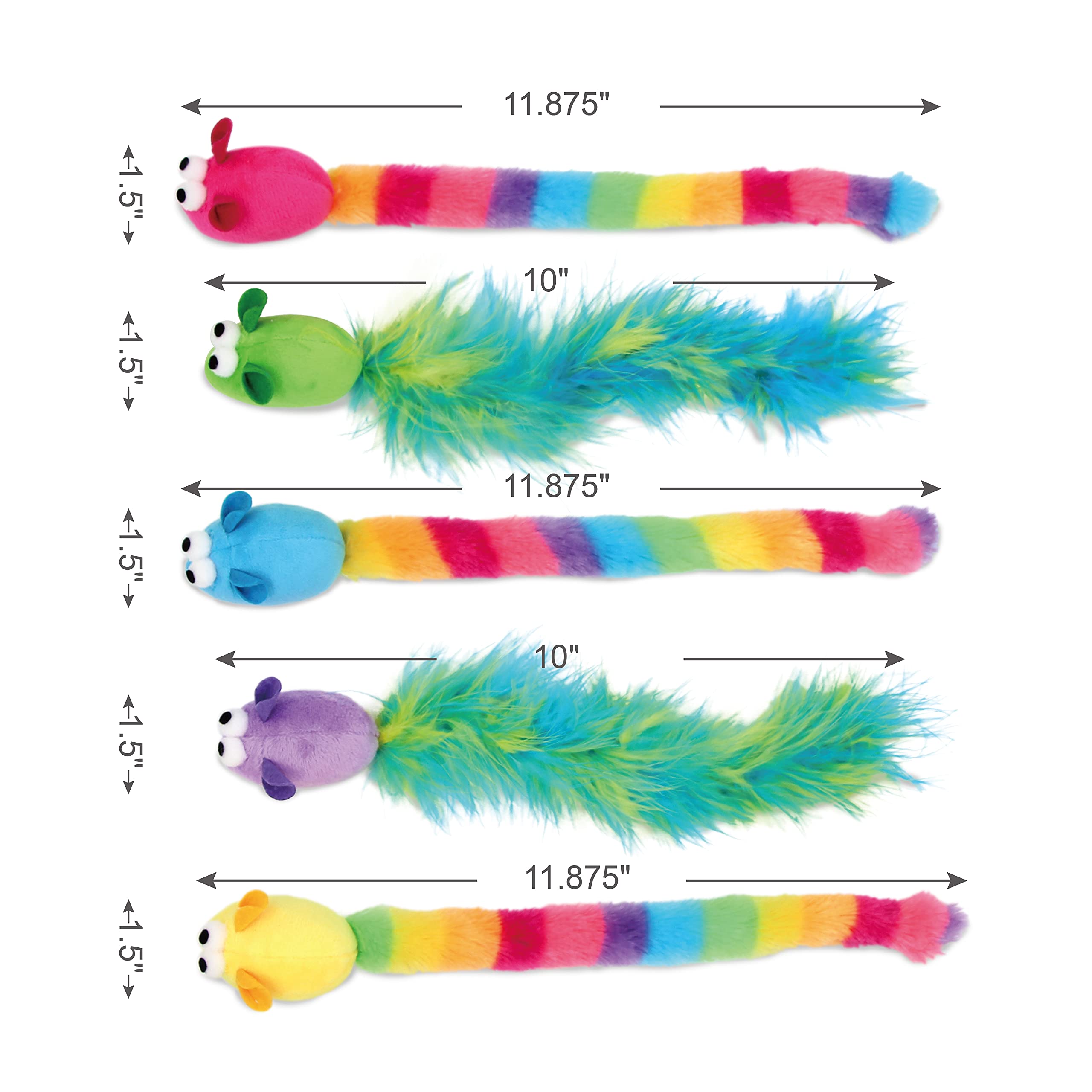 Jumpaws mice with long feather tail toy highlighting feather-tail visual for dynamic indoor play.