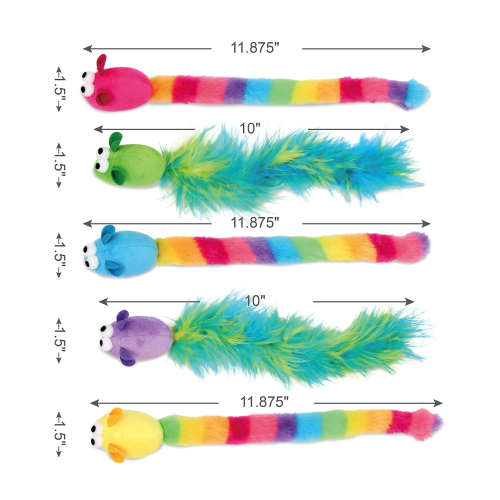 Jumpaws mice with long feather tail toy highlighting feather-tail visual for dynamic indoor play.