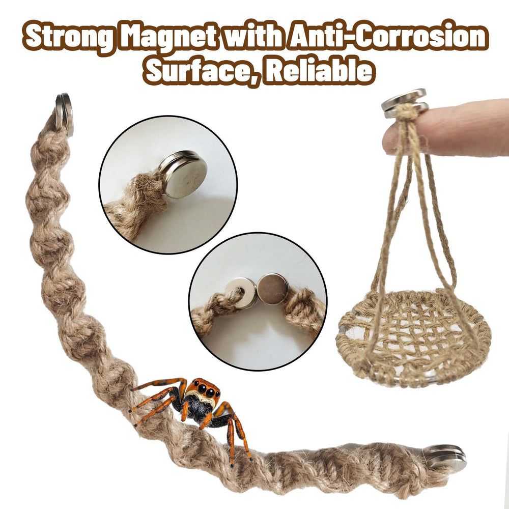 Jumping Spider Rope Bridge made from natural hemp rope for durable climbing.