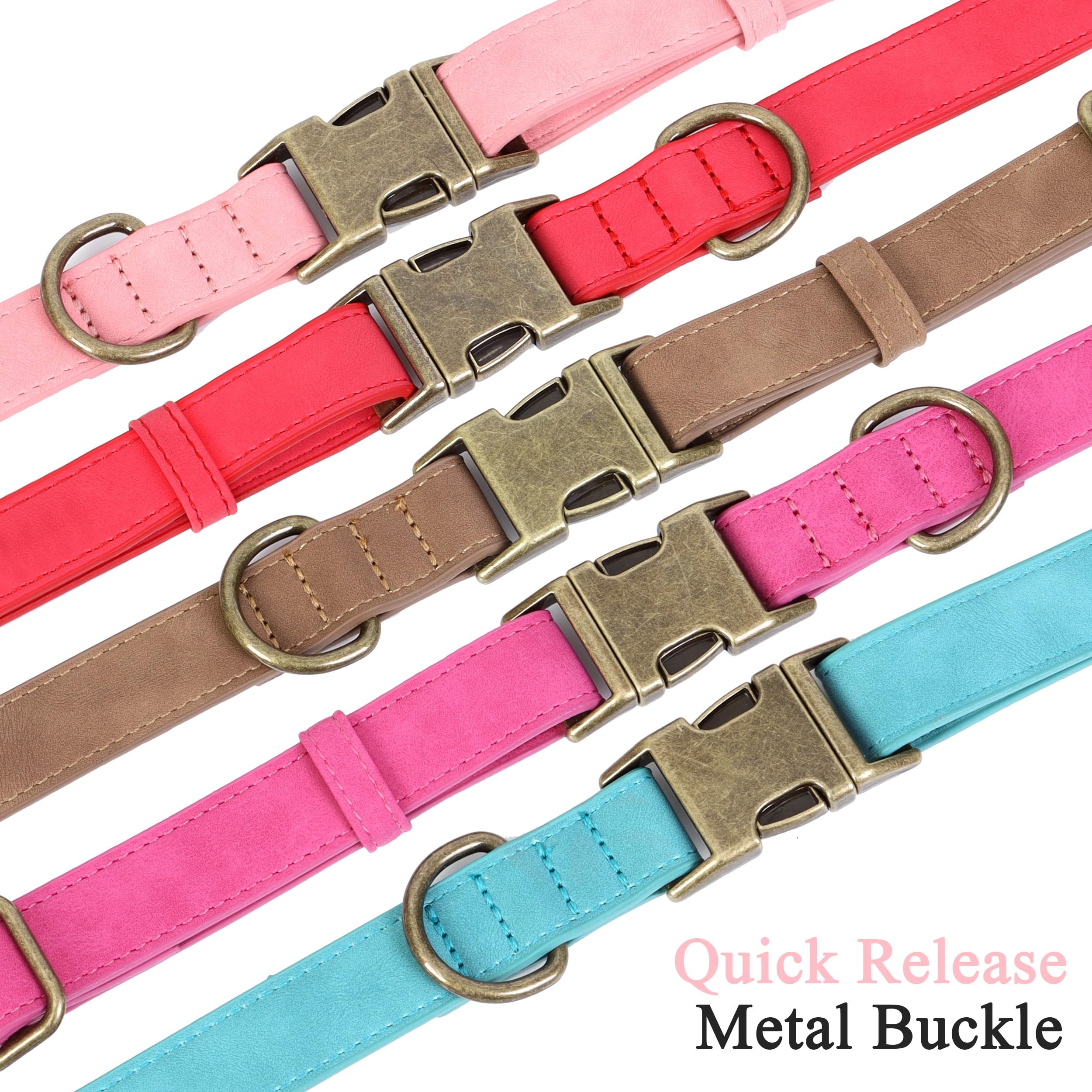 Jumpress leather collar daily-walk setup featuring durable waxed stitching and sturdy construction
