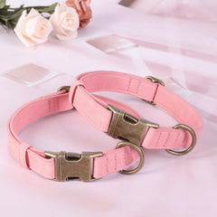 Jumpress pink L collar on dog neck demonstrating adjustable fit for growing pets