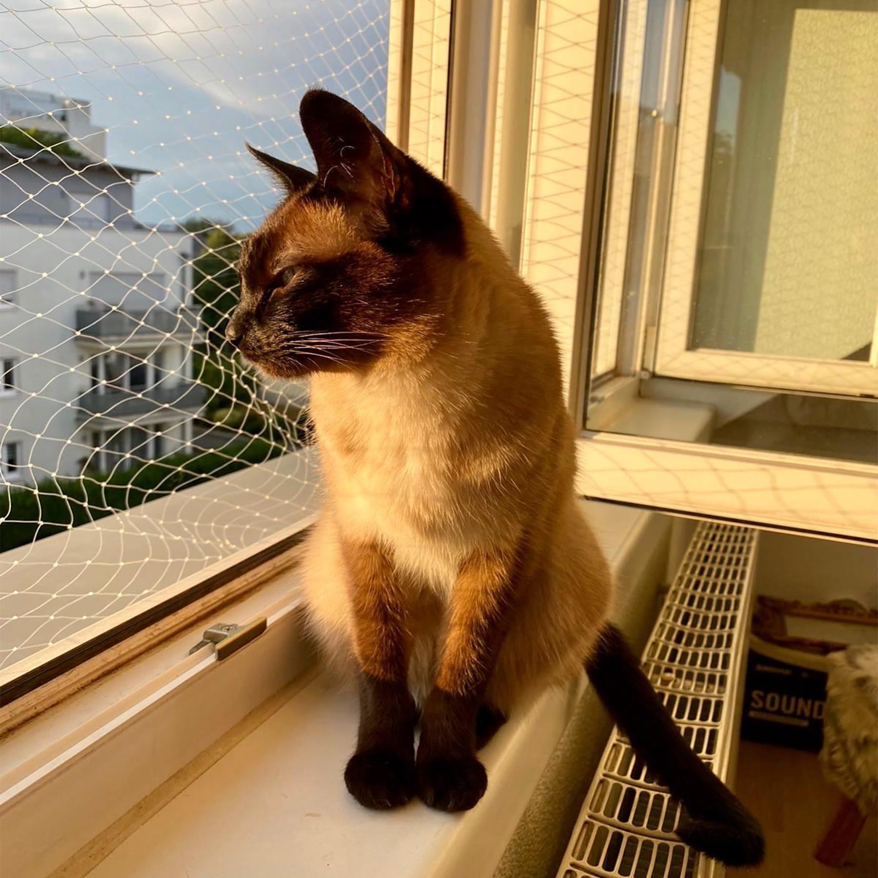 JUMXSRLE cat netting protection against falls while pets enjoy airflow