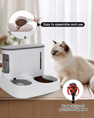 Junbec-Pet cat feeder dry-food-compartment highlights separation to keep food dry and clean.
