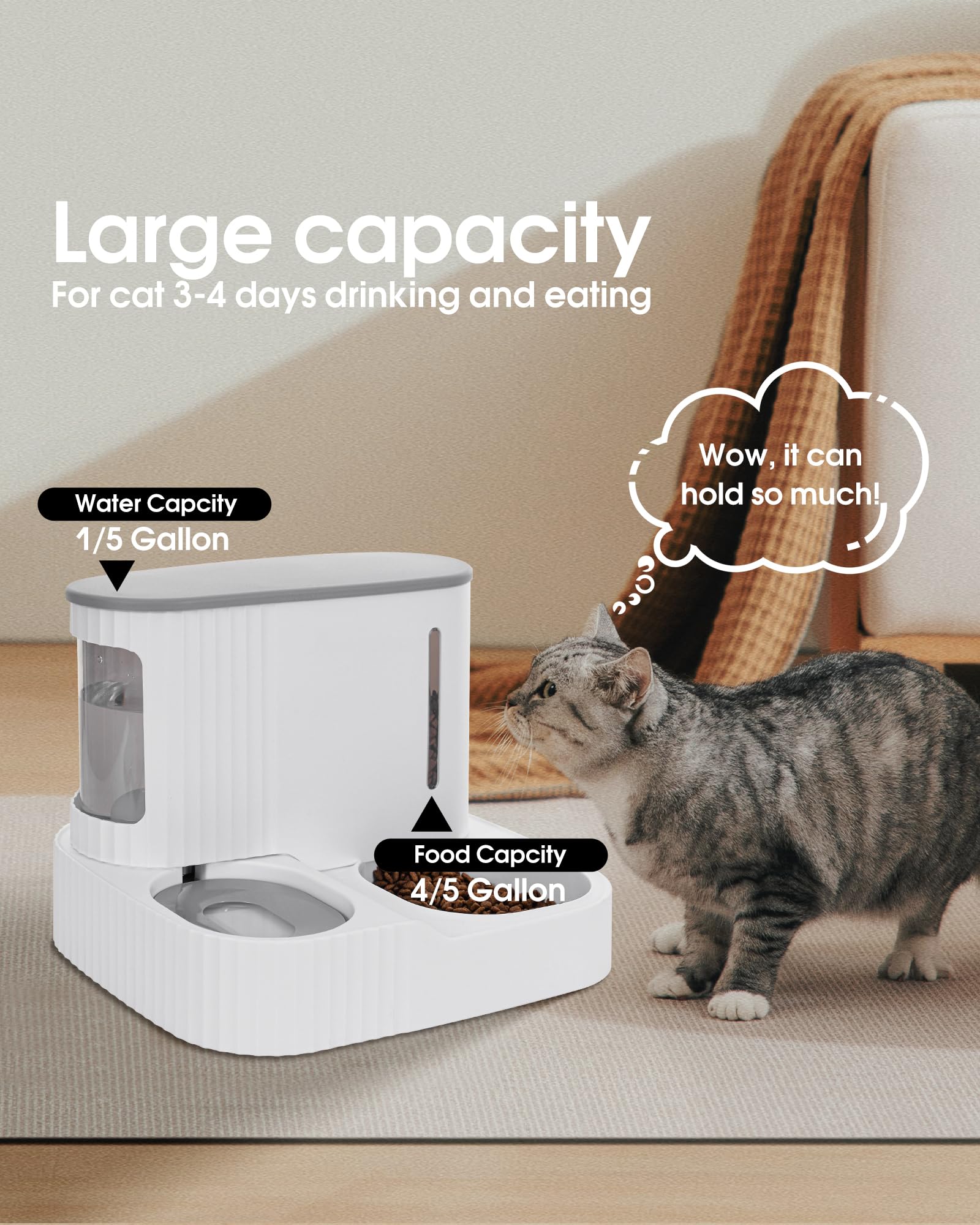 Junbec-Pet cat feeder-water-dispenser illustrates dual-use for hydration and mealtime without clutter.