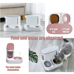 Junbec-Pet dry-food dispenser close-up showing separation from water