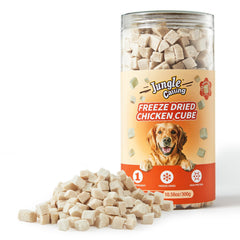 Jungle Calling bocados de pollo liofilizado para gato, premio sabroso para entrenamiento.