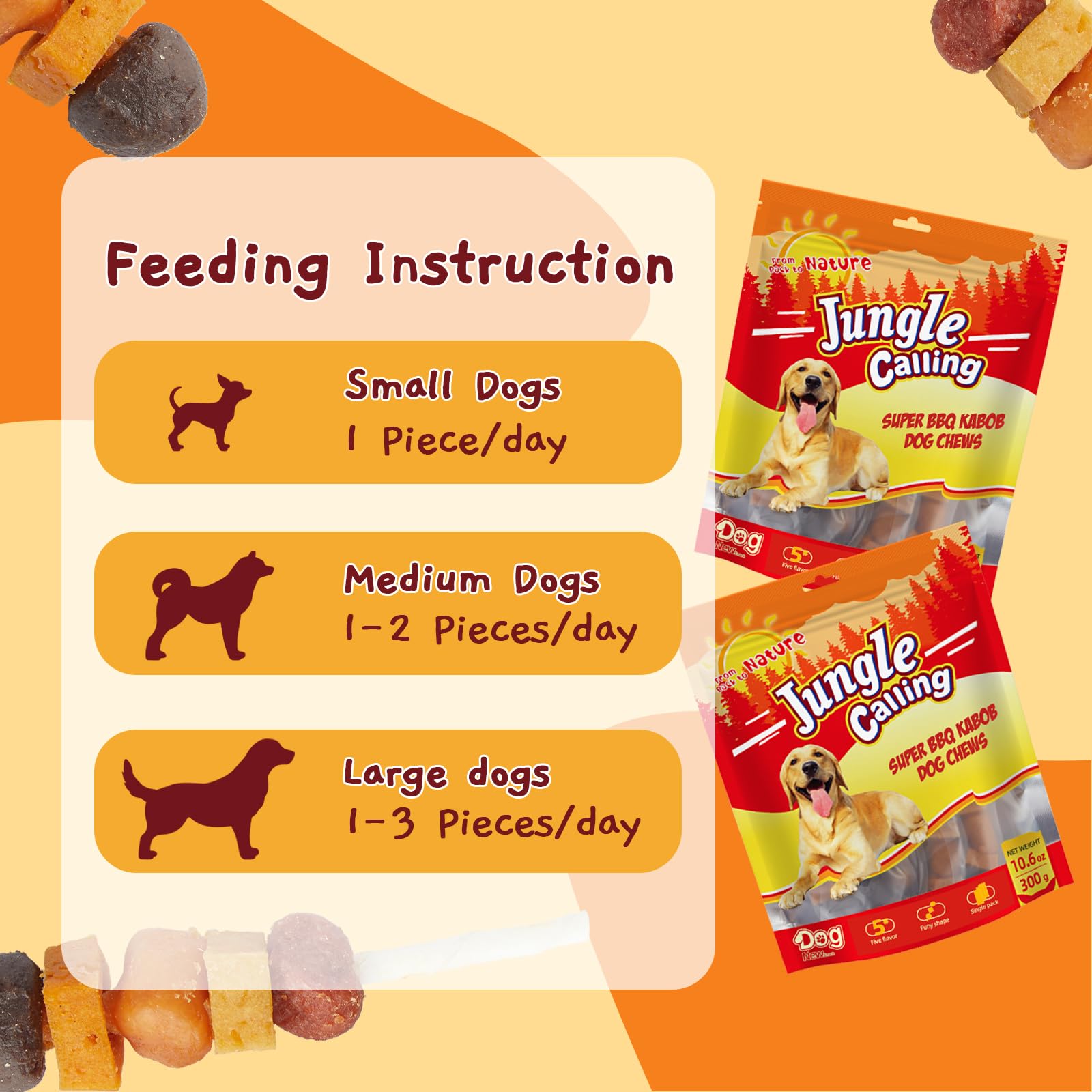 Jungle Calling calorie-content-pack visual notes energy per pack