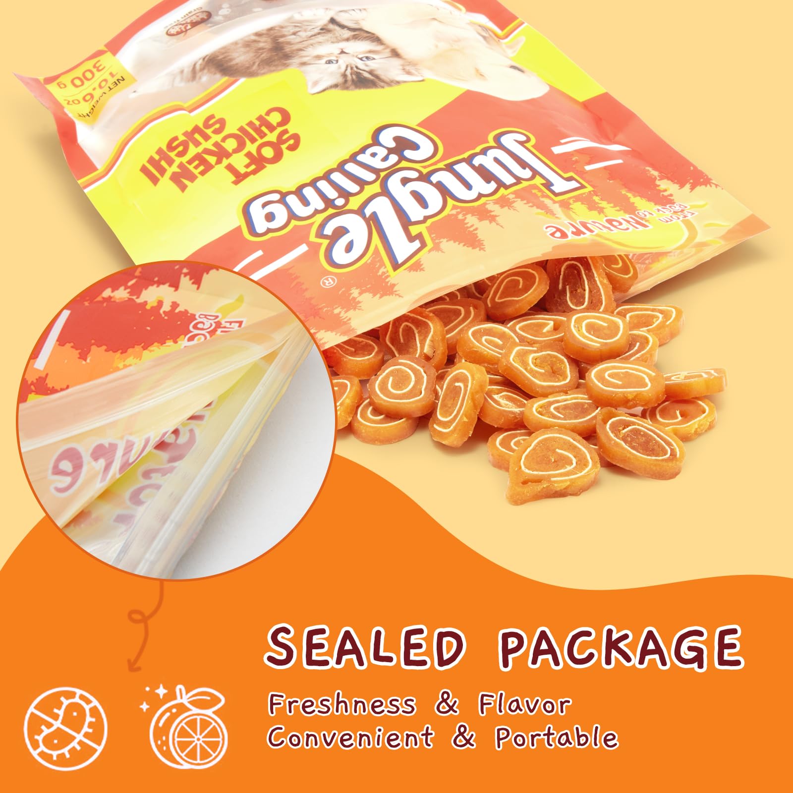 Jungle Calling measured calorie content per pack supports portion awareness.