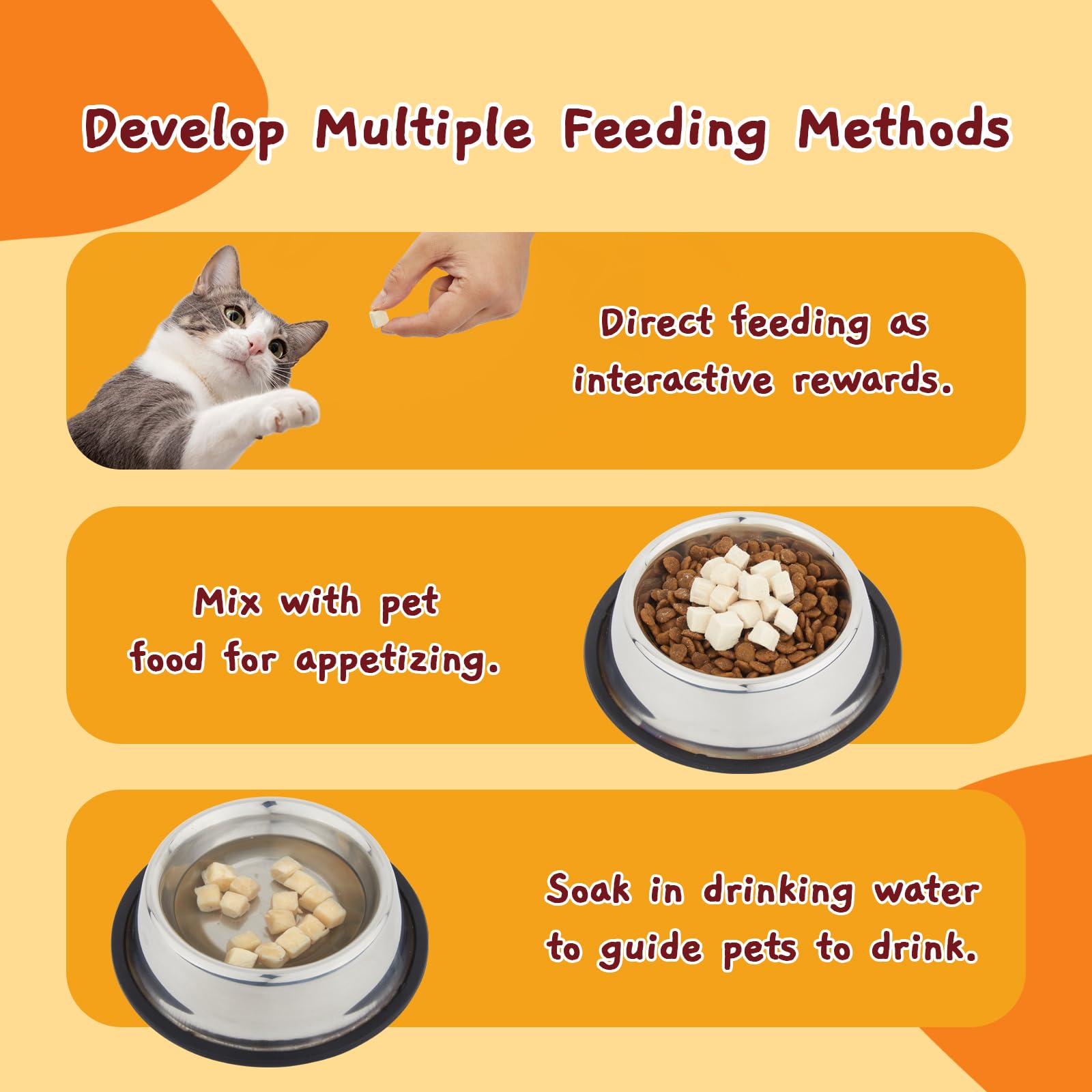 Jungle Calling chicken cubes used as a training reward during practice
