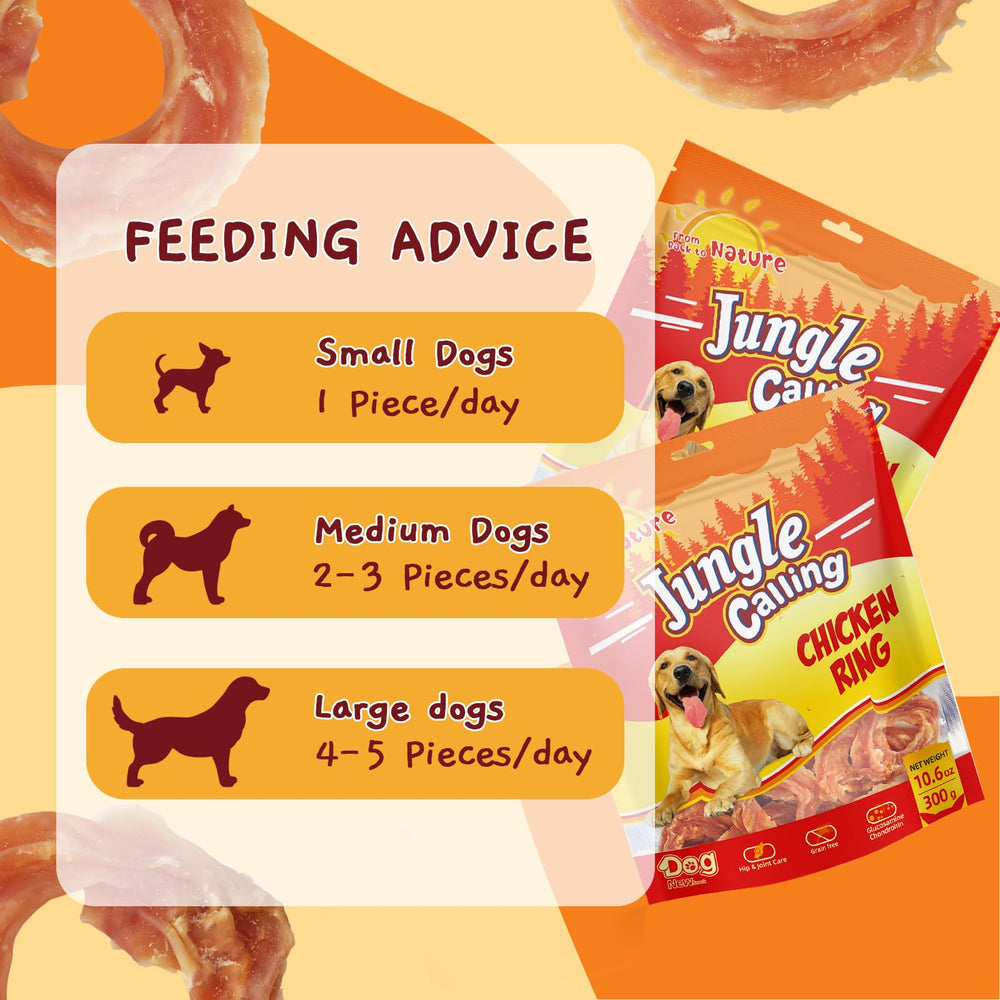 Nutrition label on Jungle Calling rings signaling protein-rich, flavorful snack.