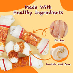 Jungle Calling rawhide bone long chew for large dogs helps satisfy appetite.