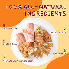 Jungle Calling chicken-wrapped tendon center shows natural meat core your dog may love