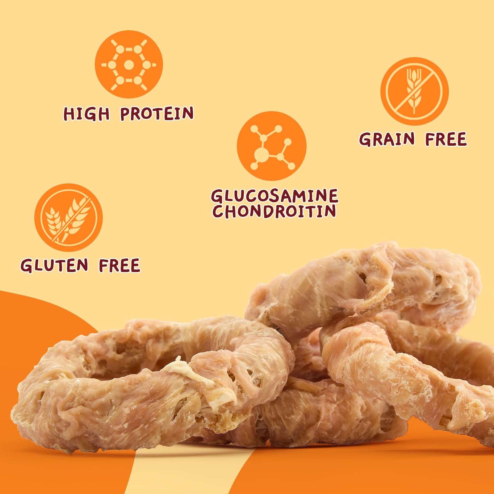 Jungle Calling chicken-wrapped tendon image shows protein rich snack for dogs