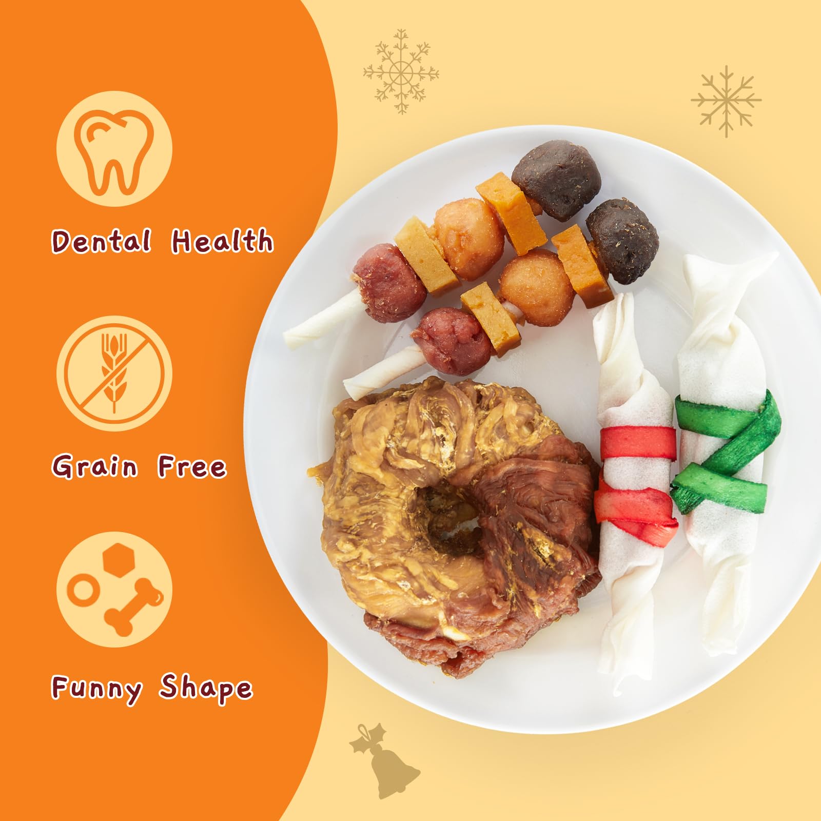 Jungle Calling Christmas Dog Treats BBQ Kabob Dog Chews ideal for training rewards