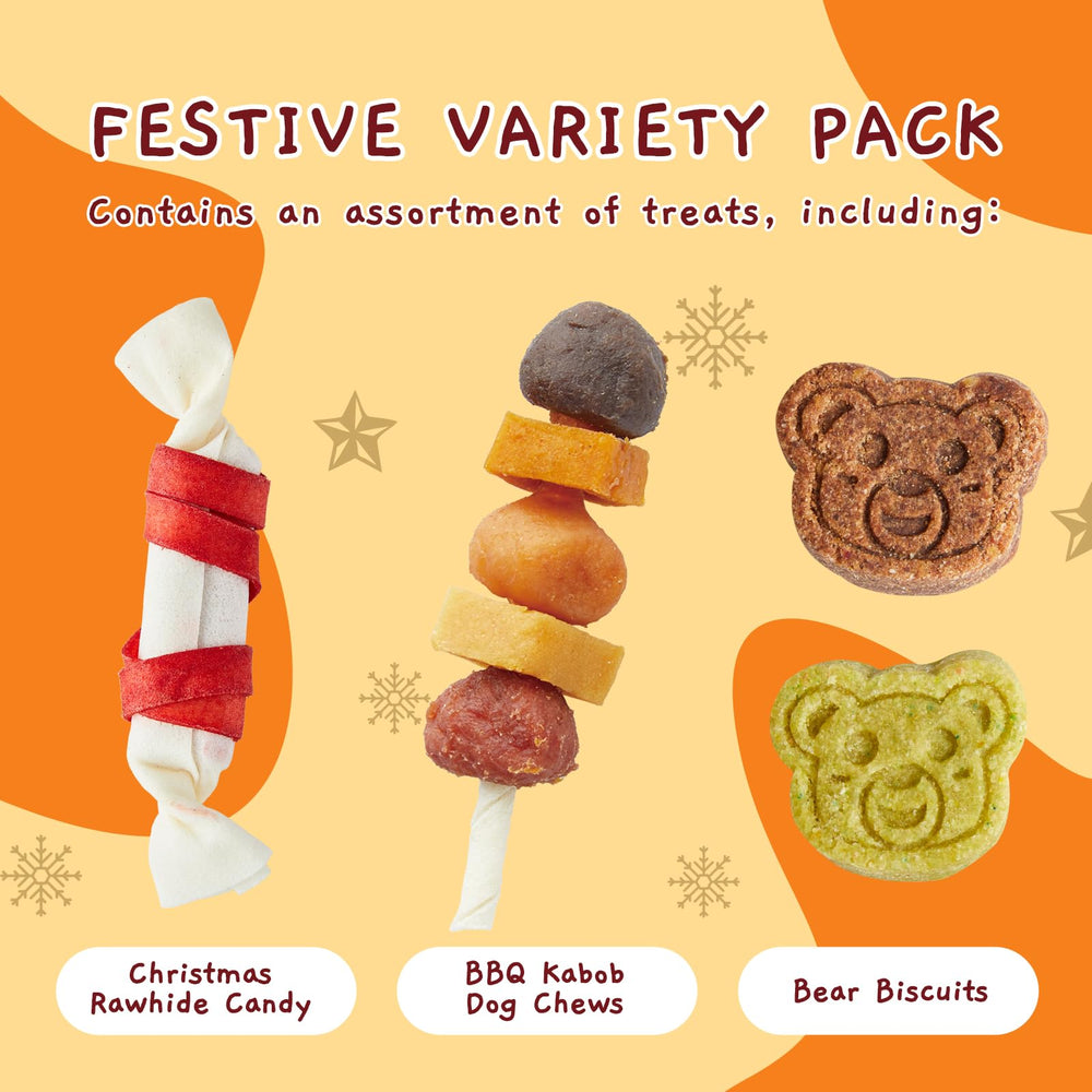 Jungle Calling Christmas Dog Treats Chicken & Pumpkin Ball close-up highlights protein-rich chew
