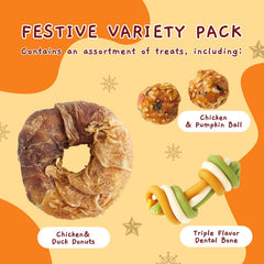 Jungle Calling Christmas Dog Treats Christmas Rawhide Candy bite-sized festive treat