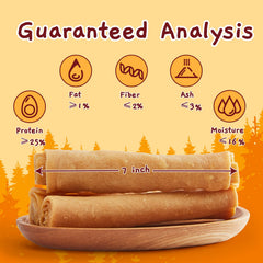 Jungle Calling collagen rolls 7-inch chicken chew for dogs promotes longer chew sessions.