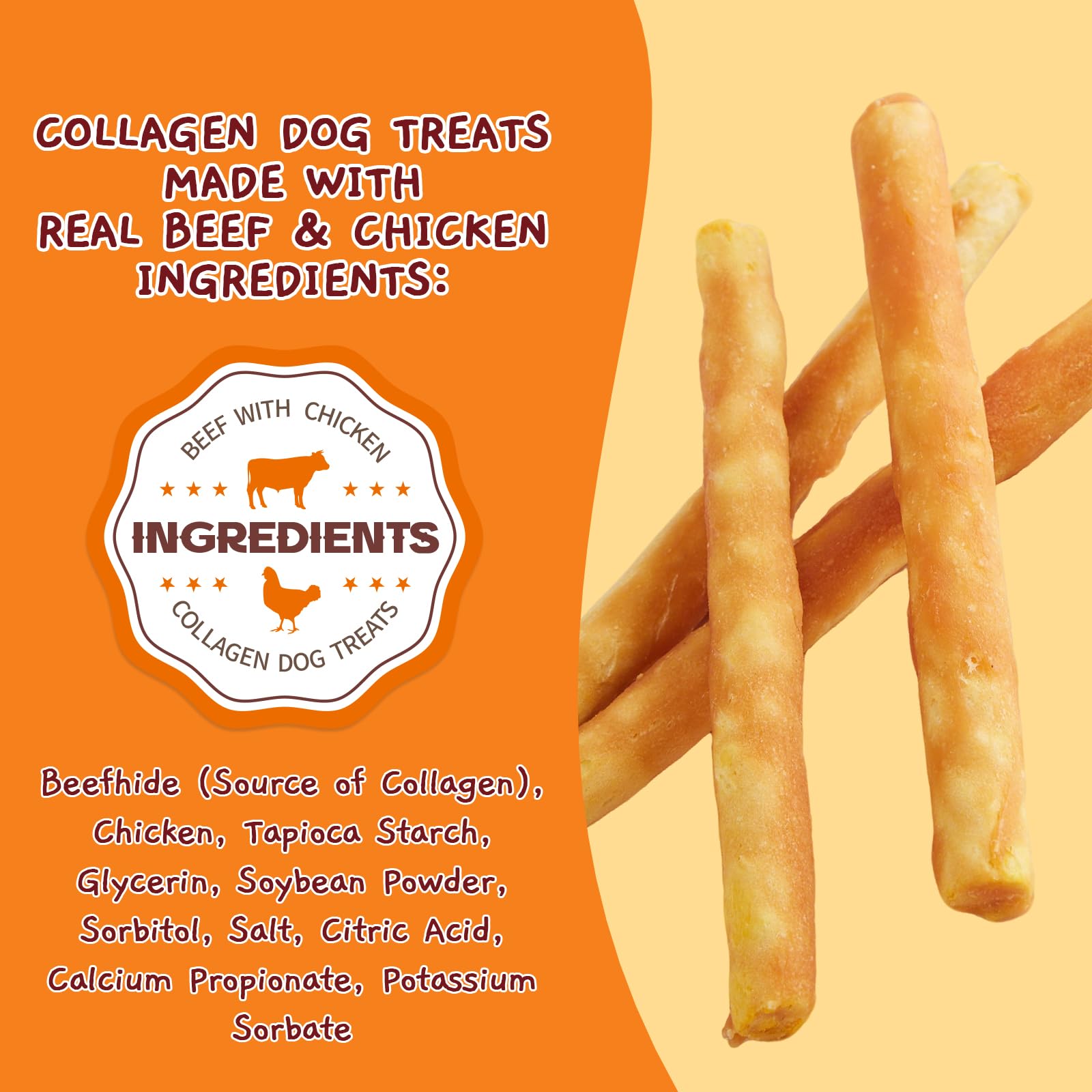 Jungle Calling collagen sticks serve as a safe rawhide alternative