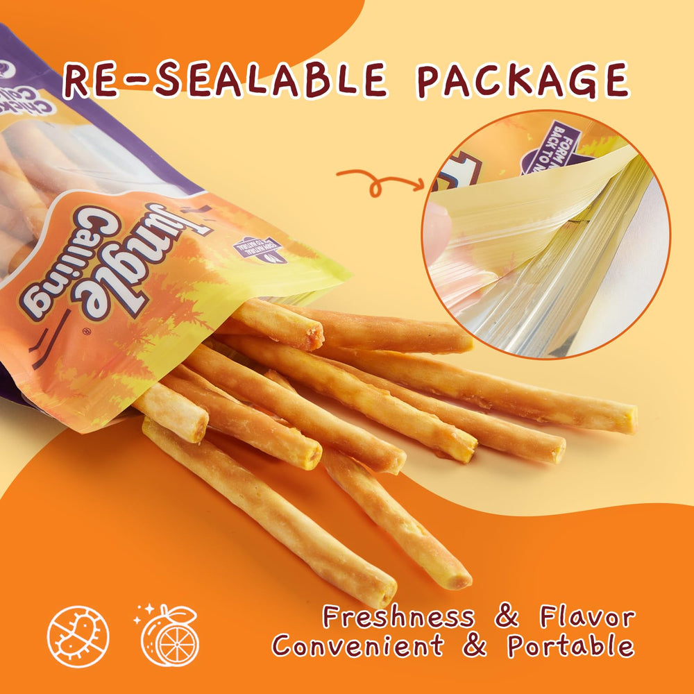 Jungle Calling collagen sticks promote dental cleaning through chewy action