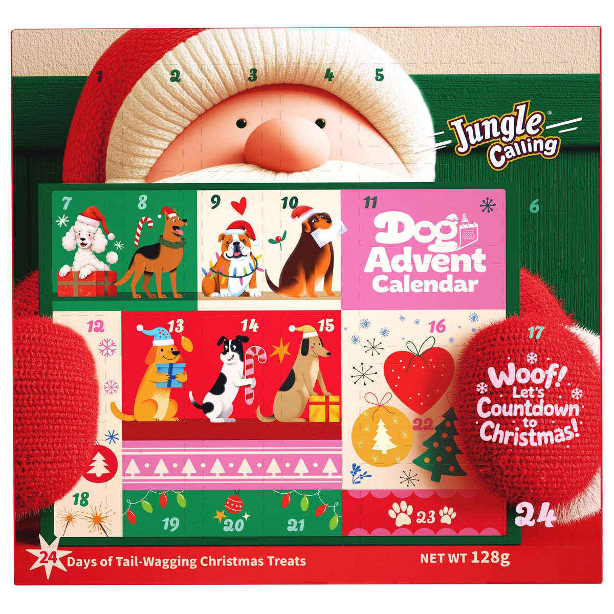Jungle Calling dog advent calendar 2025 cover shows festive packaging ideal for holiday gifting and shared joy