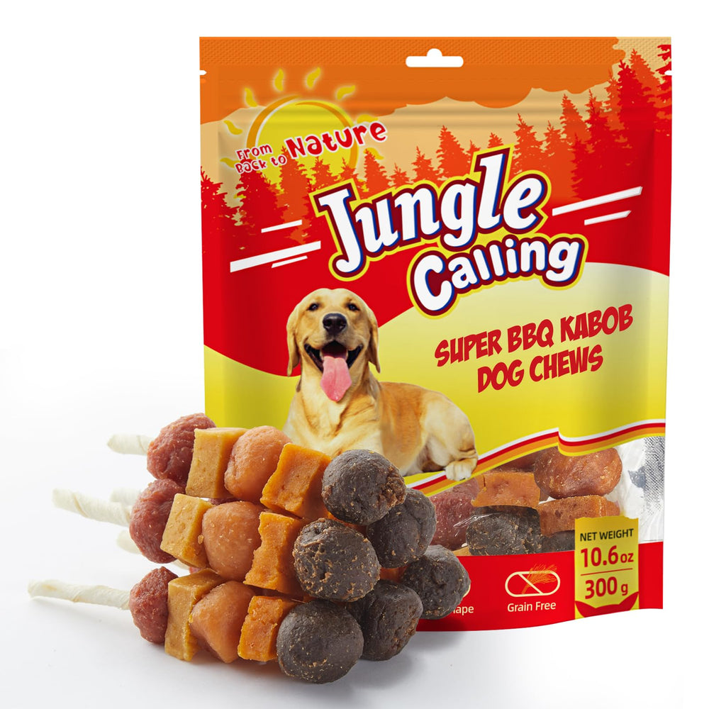Jungle Calling dog kabobs ingredients showcase real meat and vegetables