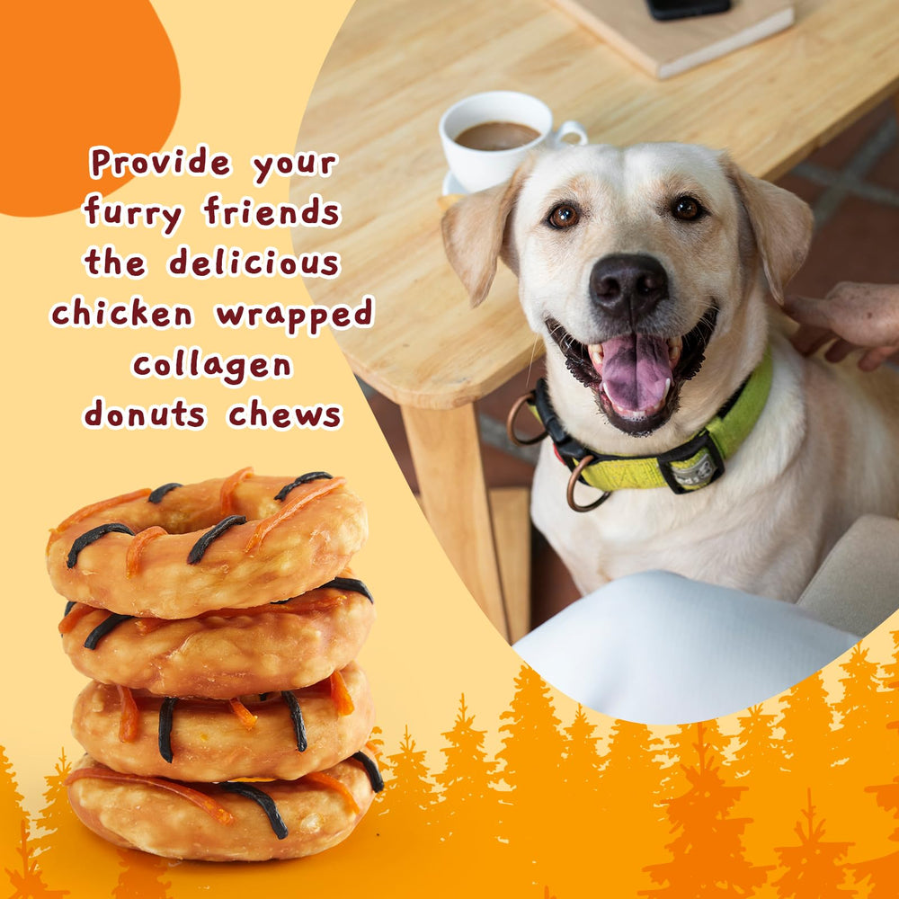 Jungle Calling dog treats chewing-action shot highlights anxiety-reducing distraction during chew time