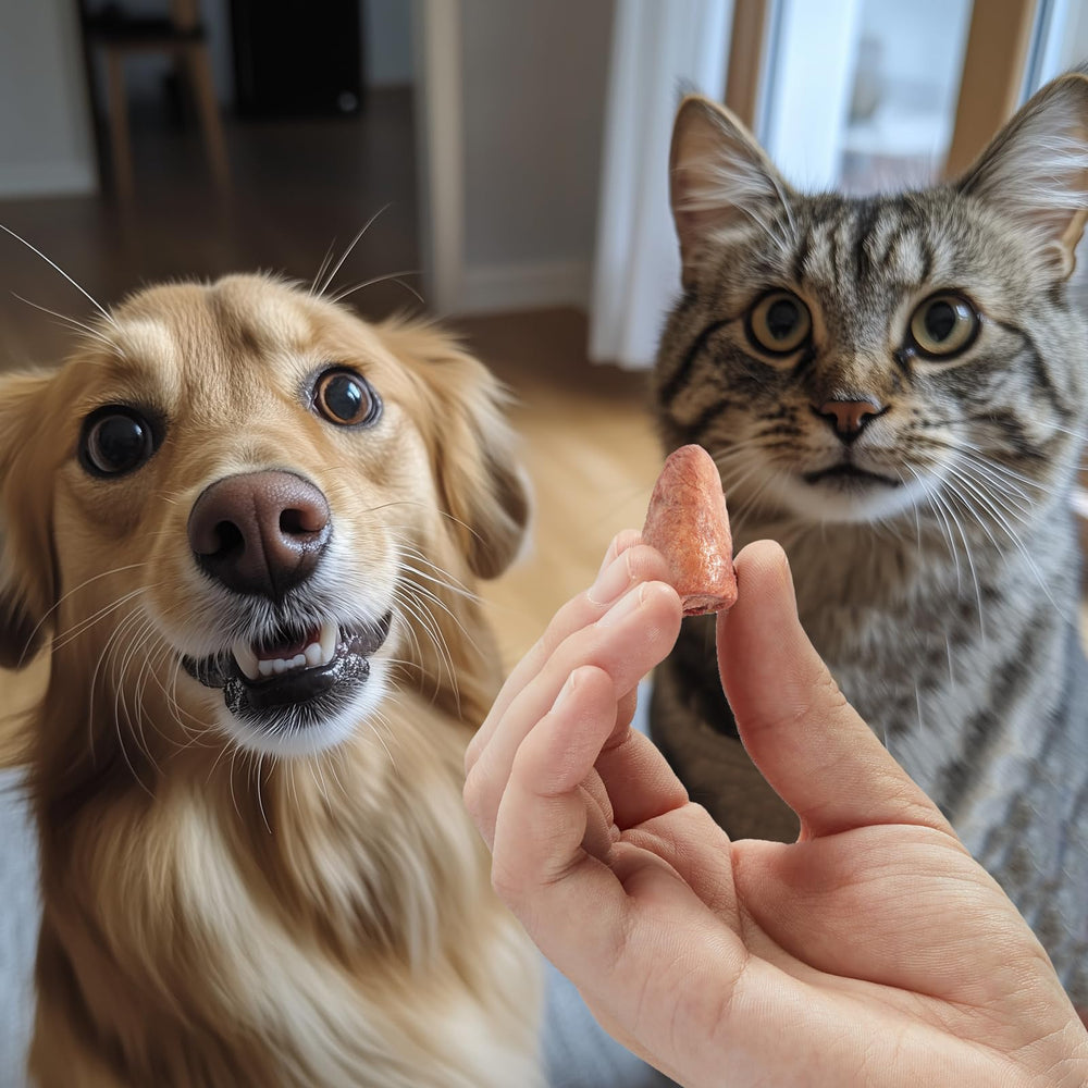 Energy-dense Jungle Calling hearts offering satisfying portions for active pets.