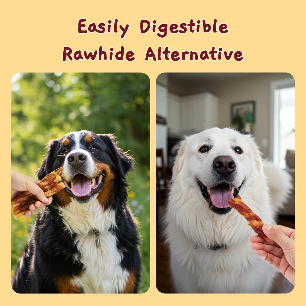 Jungle Calling five-inch long chew illustrating slow, satisfying chewing.