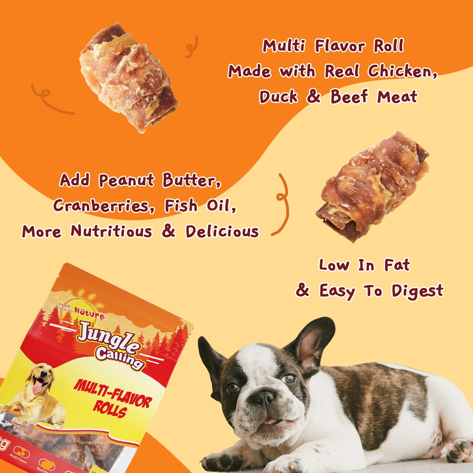 Jungle Calling high-protein rolls with real meats to energize playtime.