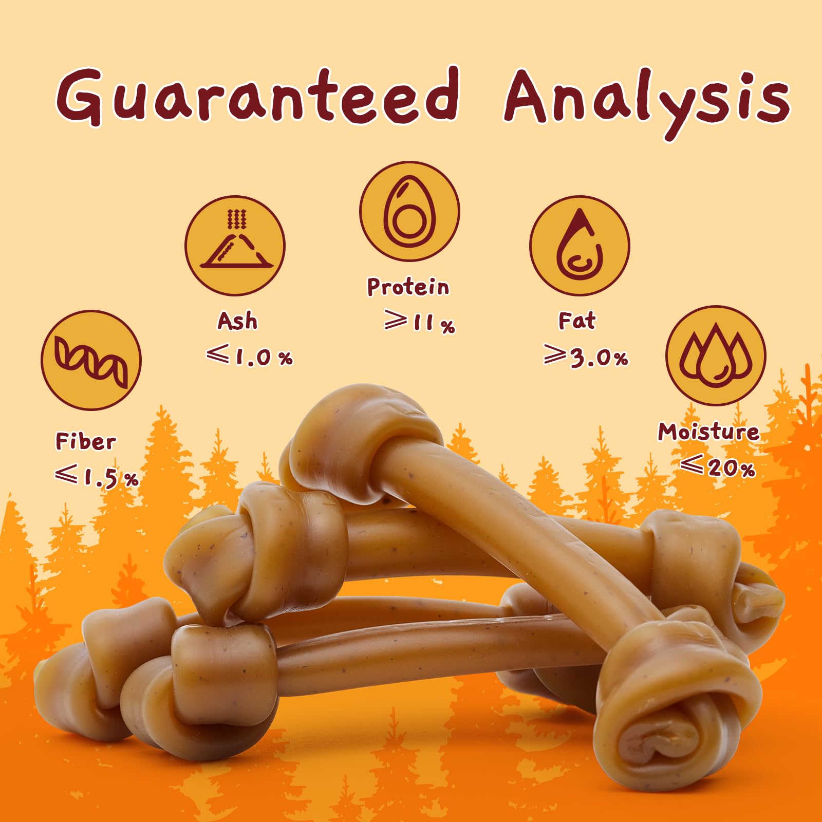 Jungle Calling six-point-five-inch dog chews for medium and large dogs.