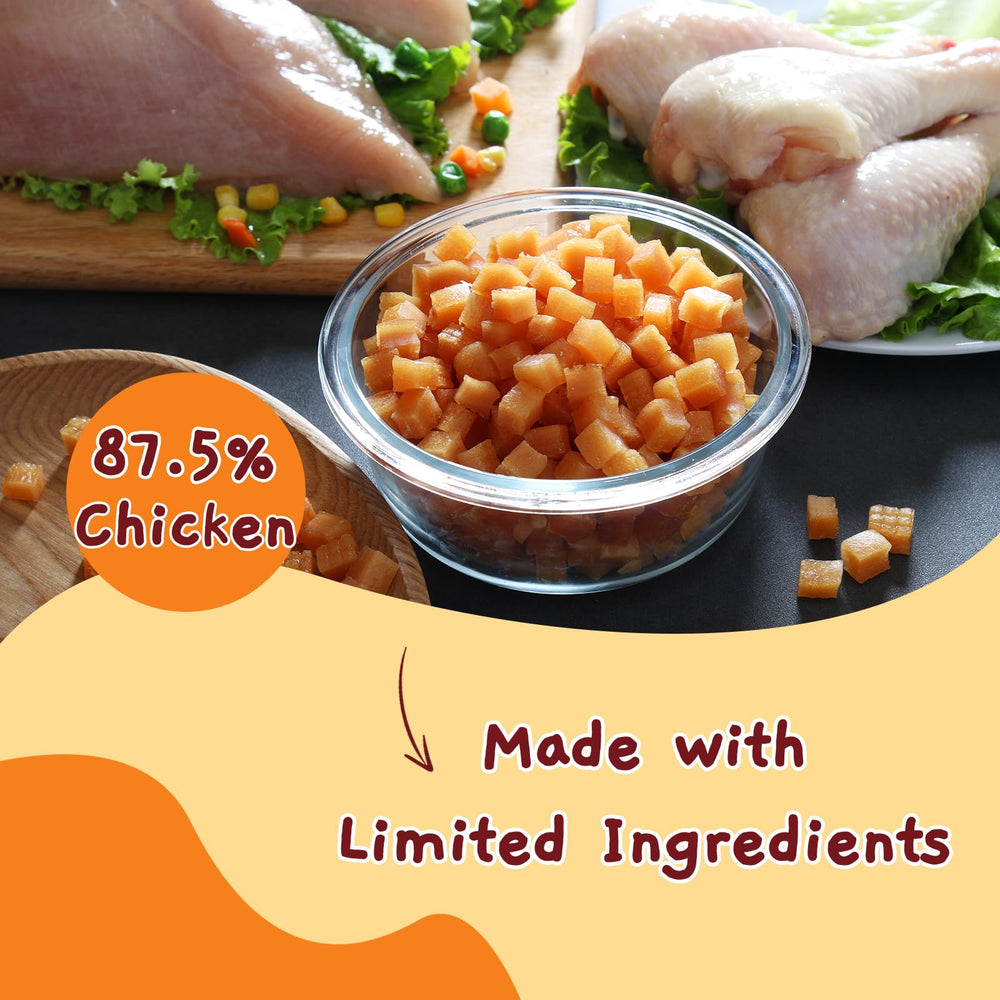Jungle Calling ingredients closeup highlighting 87.5 percent chicken breast.