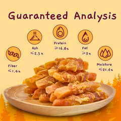 Jungle Calling close-up of sweet potato twists highlights fiber-rich nutrition.