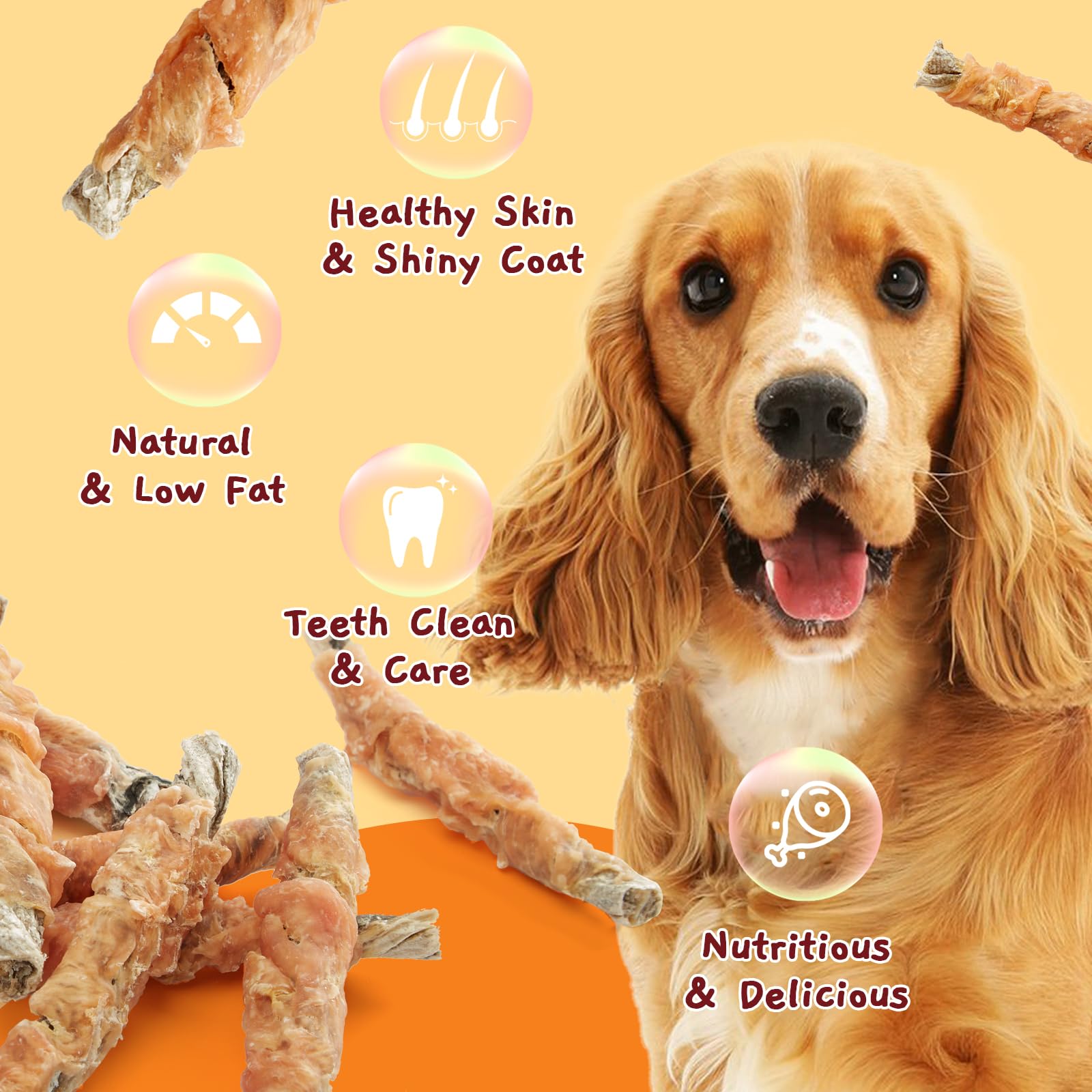 Jungle Calling high-protein dog treats shown as training rewards during walks.